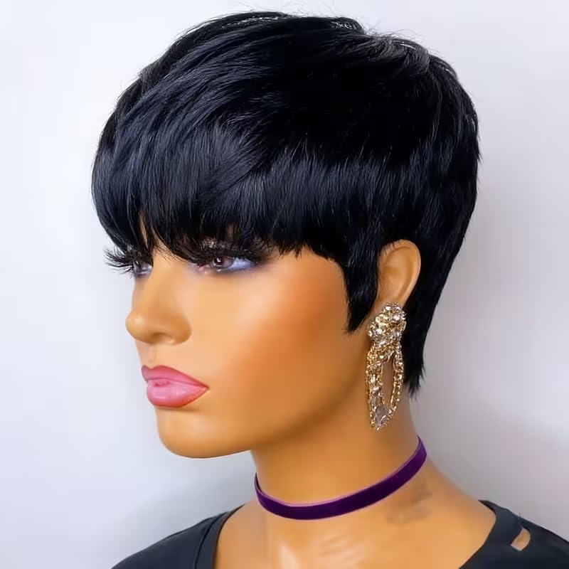 Short Pixie Cut Human Hair Wig - Short Pixie Cut Wig Human Hair Cheap 评论和价格