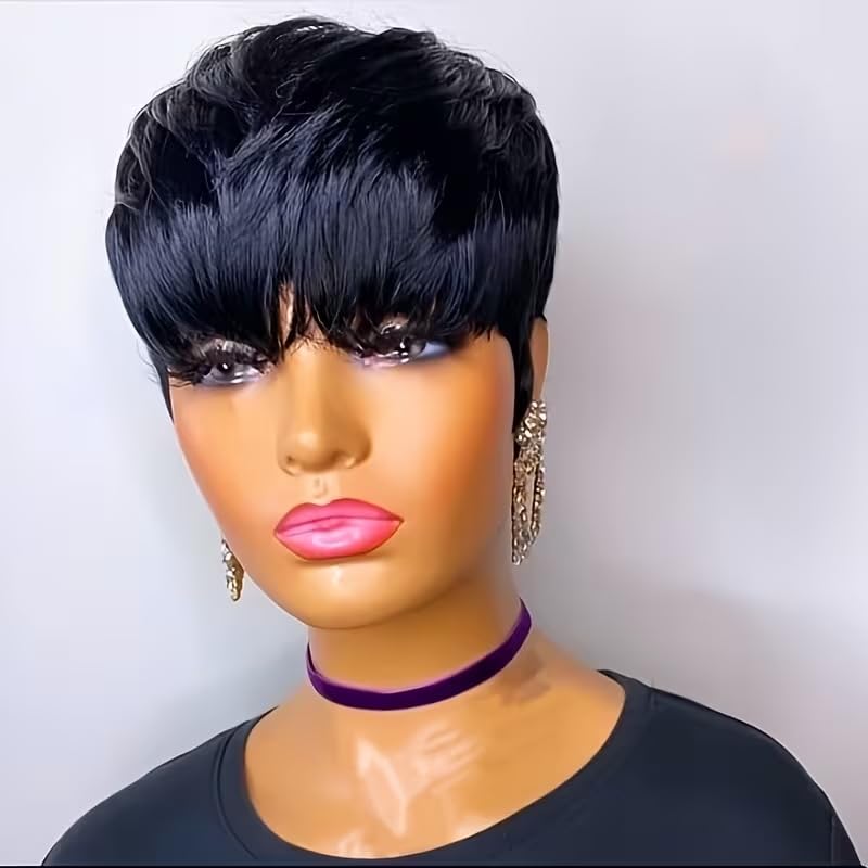 Short Pixie Cut Human Hair Wig - Short Pixie Cut Wig Human Hair Cheap 评论和价格