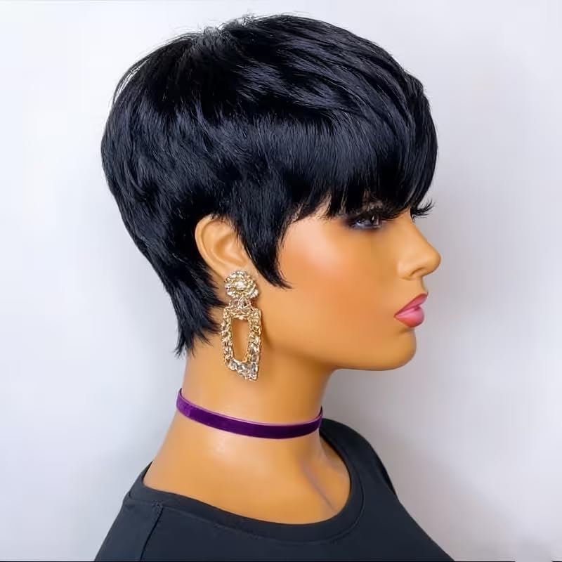 Short Pixie Cut Human Hair Wig - Short Pixie Cut Wig Human Hair Cheap 评论和价格