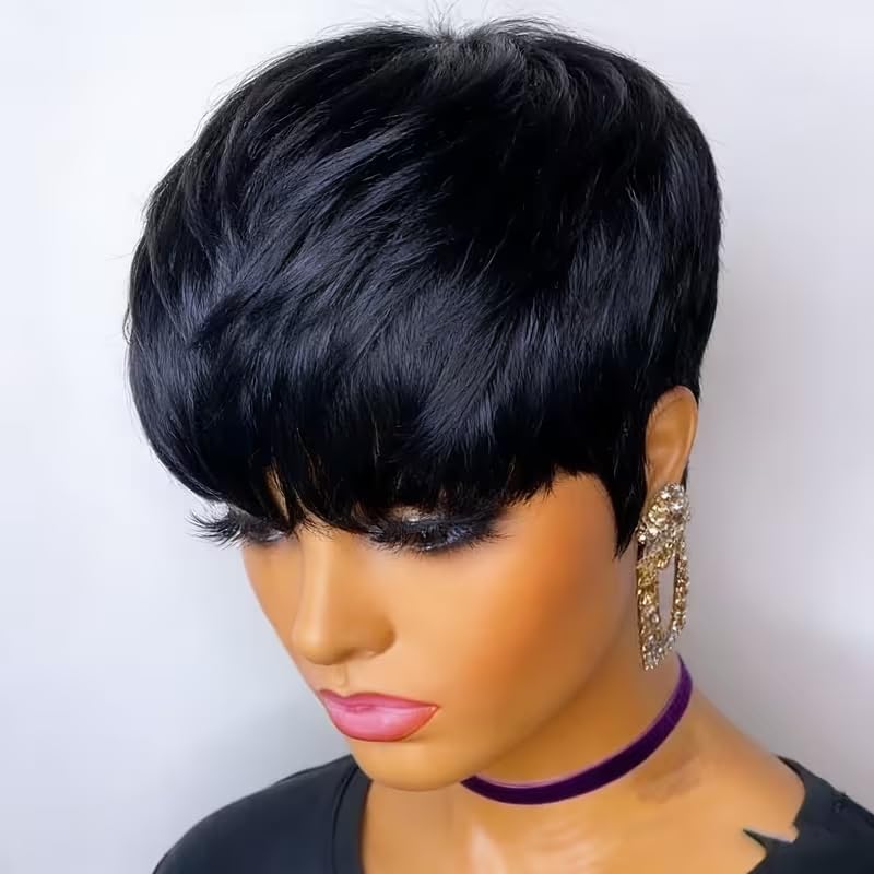 Short Pixie Cut Human Hair Wig - Short Pixie Cut Wig Human Hair Cheap 评论和价格