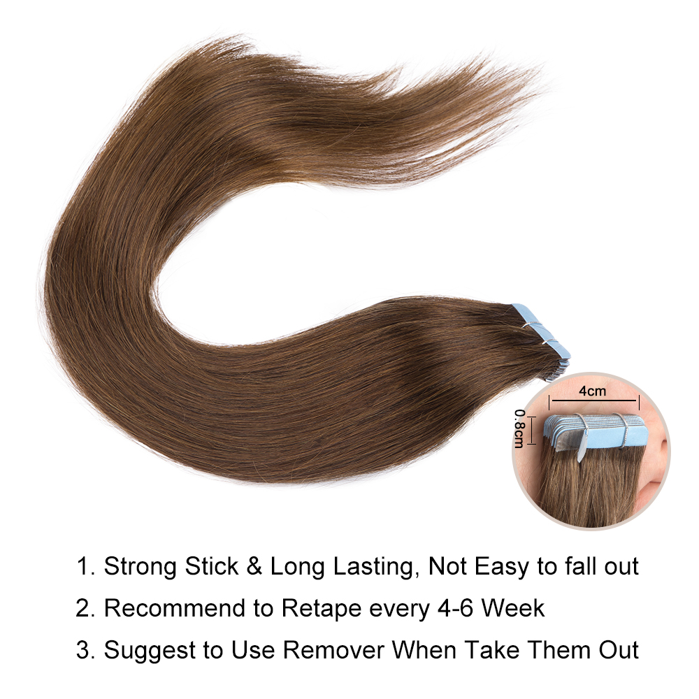 Straight Seamless Human Hair E - Invisible Tape In Extensions Real Hair 评论和价格