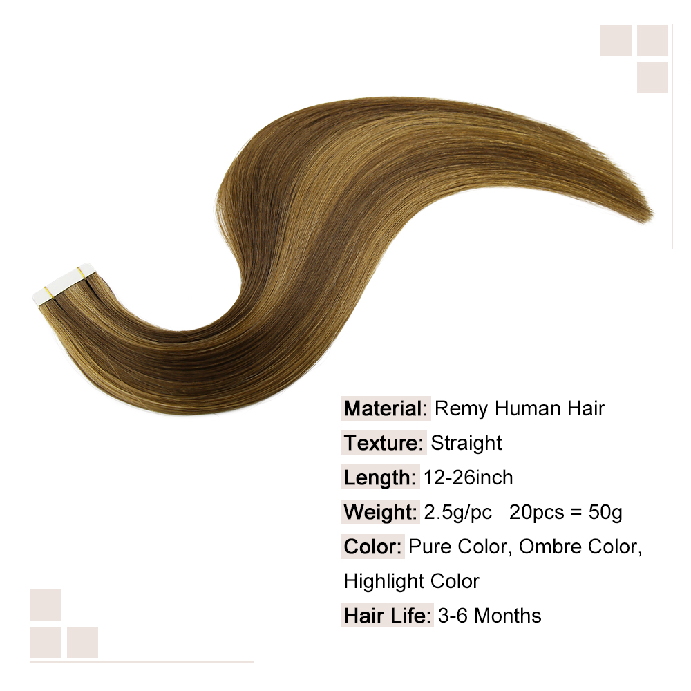 Straight Seamless Human Hair E - Invisible Tape In Extensions Real Hair 评论和价格
