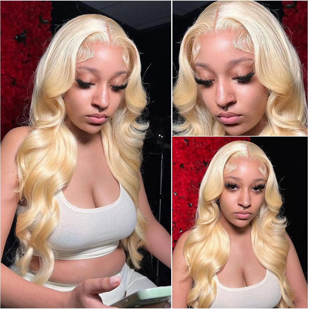 13x4 13x6 HD Transparent Lace  - 613 Blonde Body Wave Lace Front Wig 评论和价格