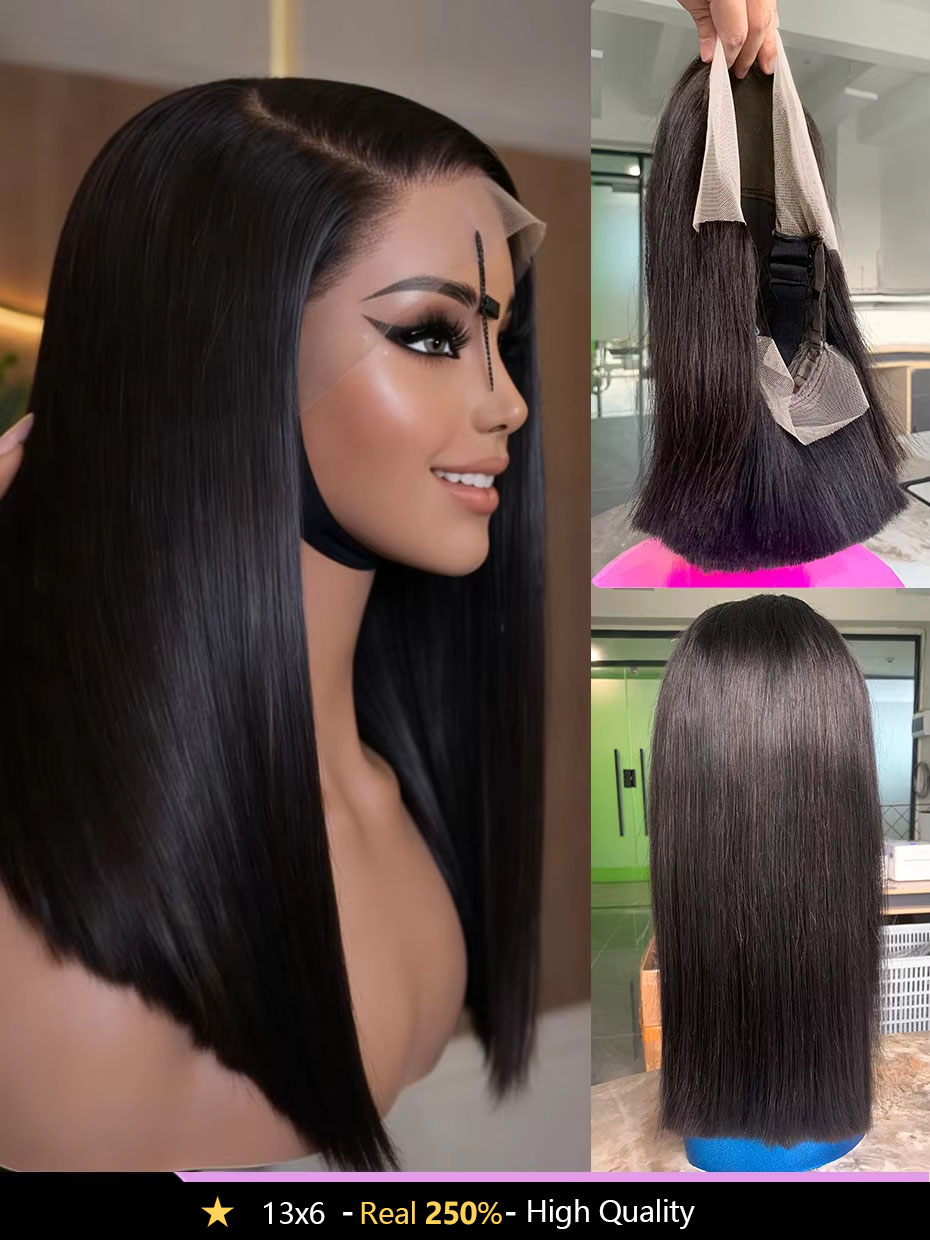 13x4 Lace Frontal 100% Human H - Glueless Wear And Go Human Hair Wig 评论和价格