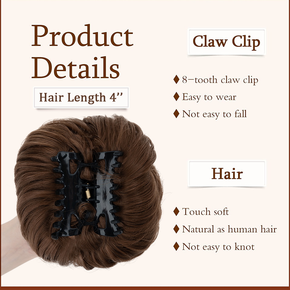 Benehair Messy Hair Bun Synthe - Claw Clip Messy Bun Hair Piece 评论和价格