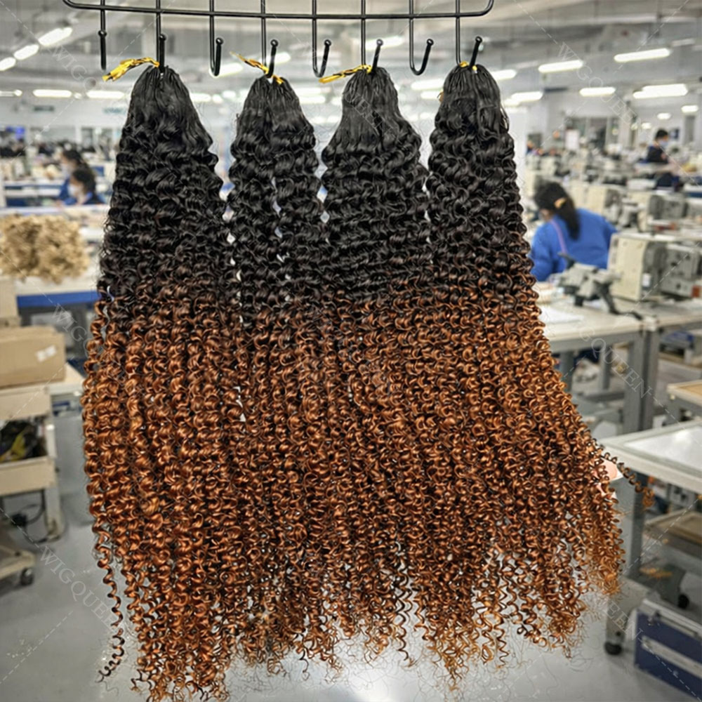 12A Brown With Black Kinky Cur - Water Wave Bulk Human Hair For Braiding 评论和价格