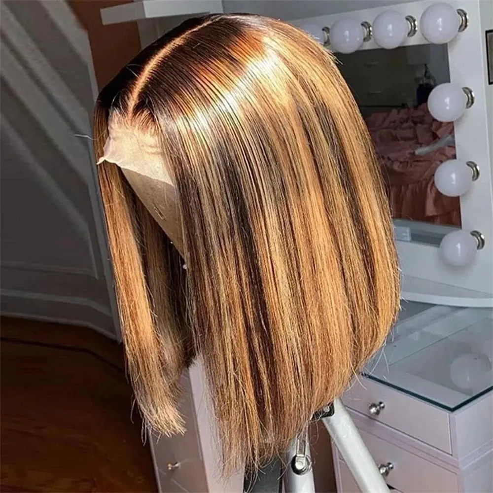 Honey Blonde Bob Wigs Human Ha - Glueless Wear And Go Human Hair Wig 评论和价格