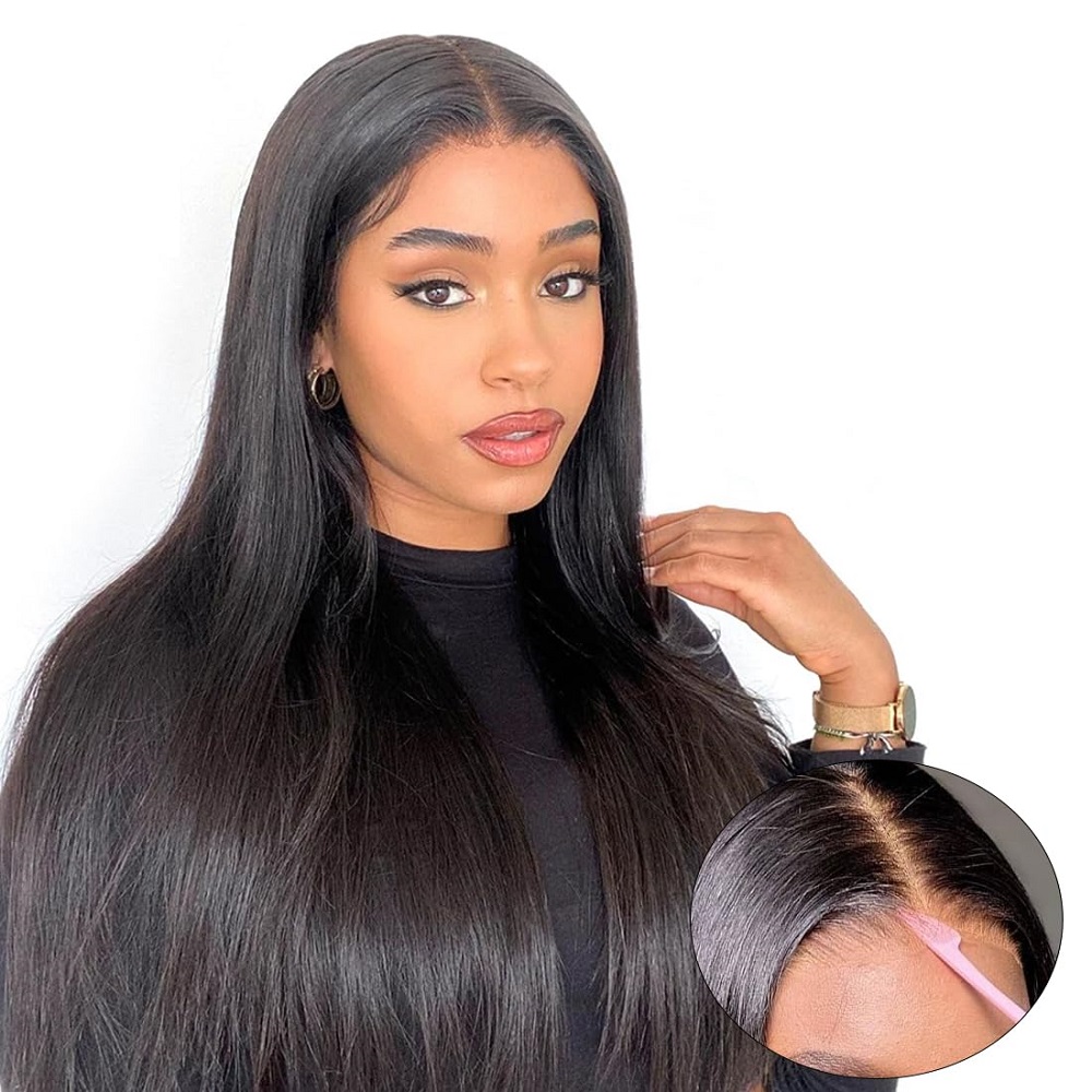 7x5 Straight Lace Wigs 32 inch - Glueless Wear And Go Human Hair Wig 评论和价格