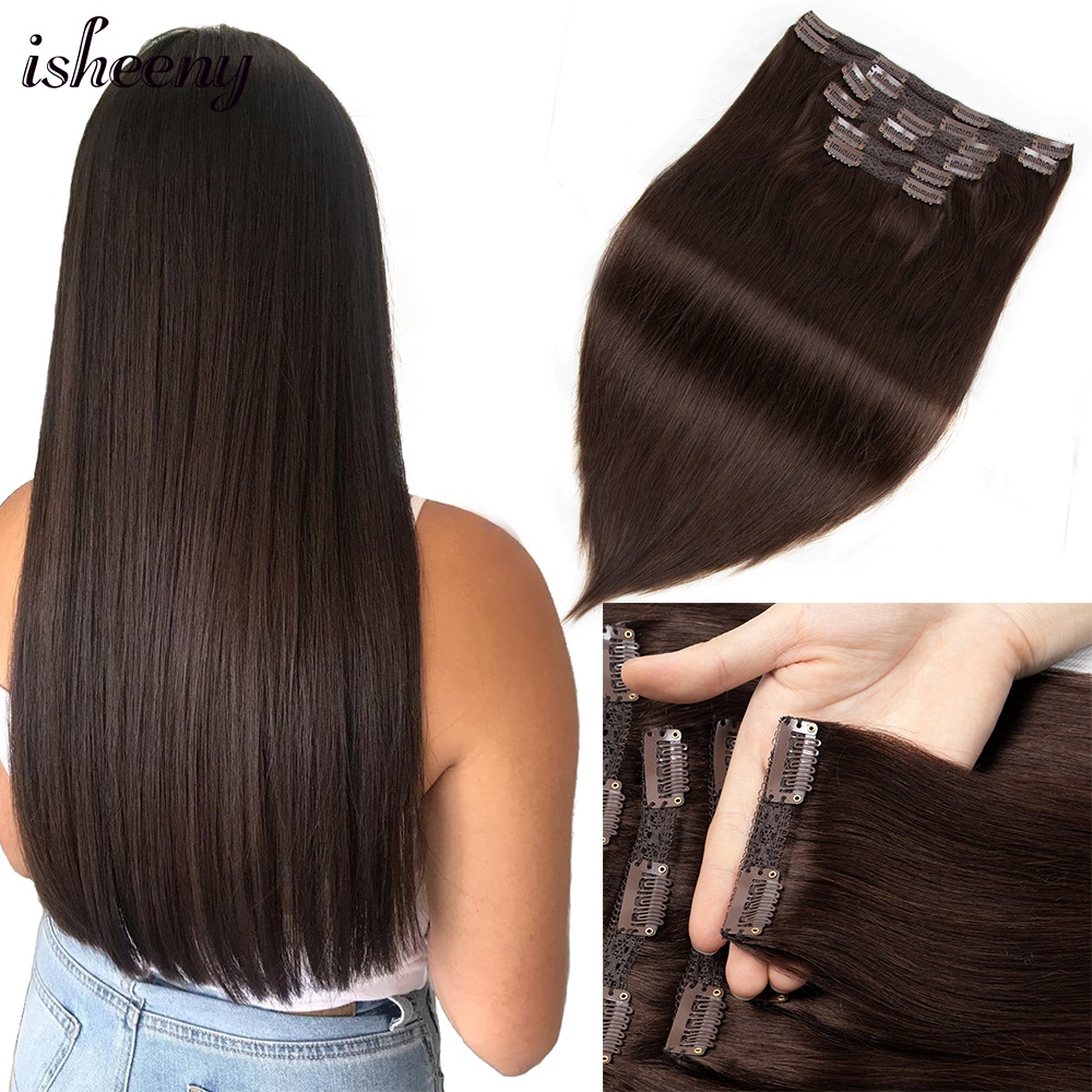 Isheeny 140-240G Volume Clip I - Seamless Clip In Hair Extensions Human Hair 评论和价格