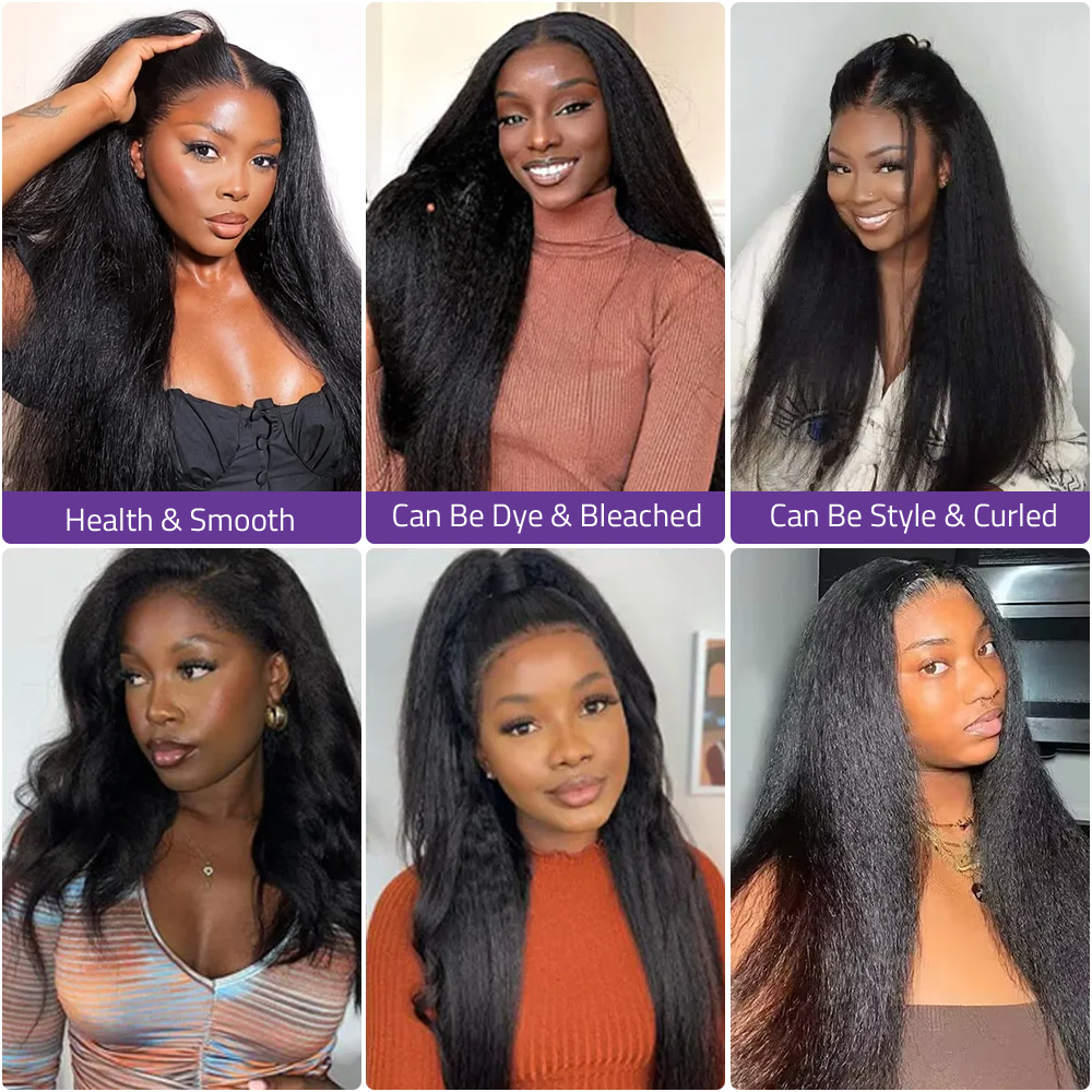 Kinky Yaki Straight Human Hair - Glueless Wear And Go Human Hair Wig 评论和价格