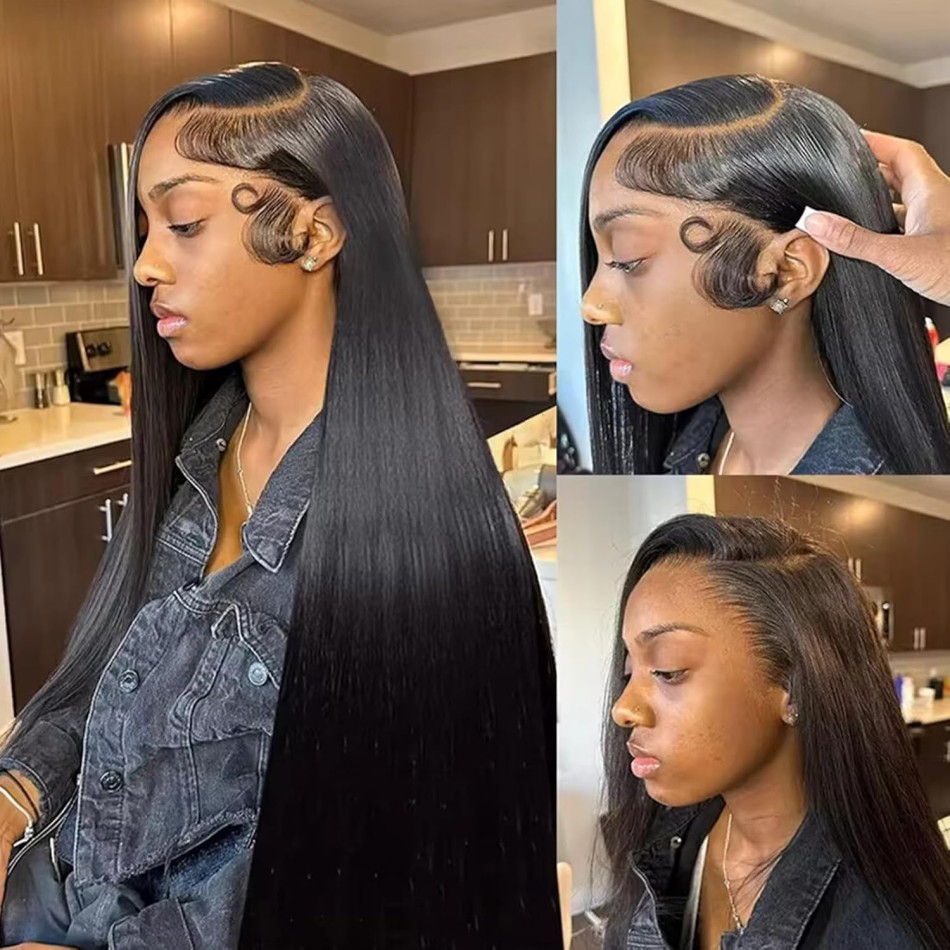 40 Inch Straight Human Hair Wi - Hd Lace Frontal Wig Human Hair Pre Plucked 评论和价格