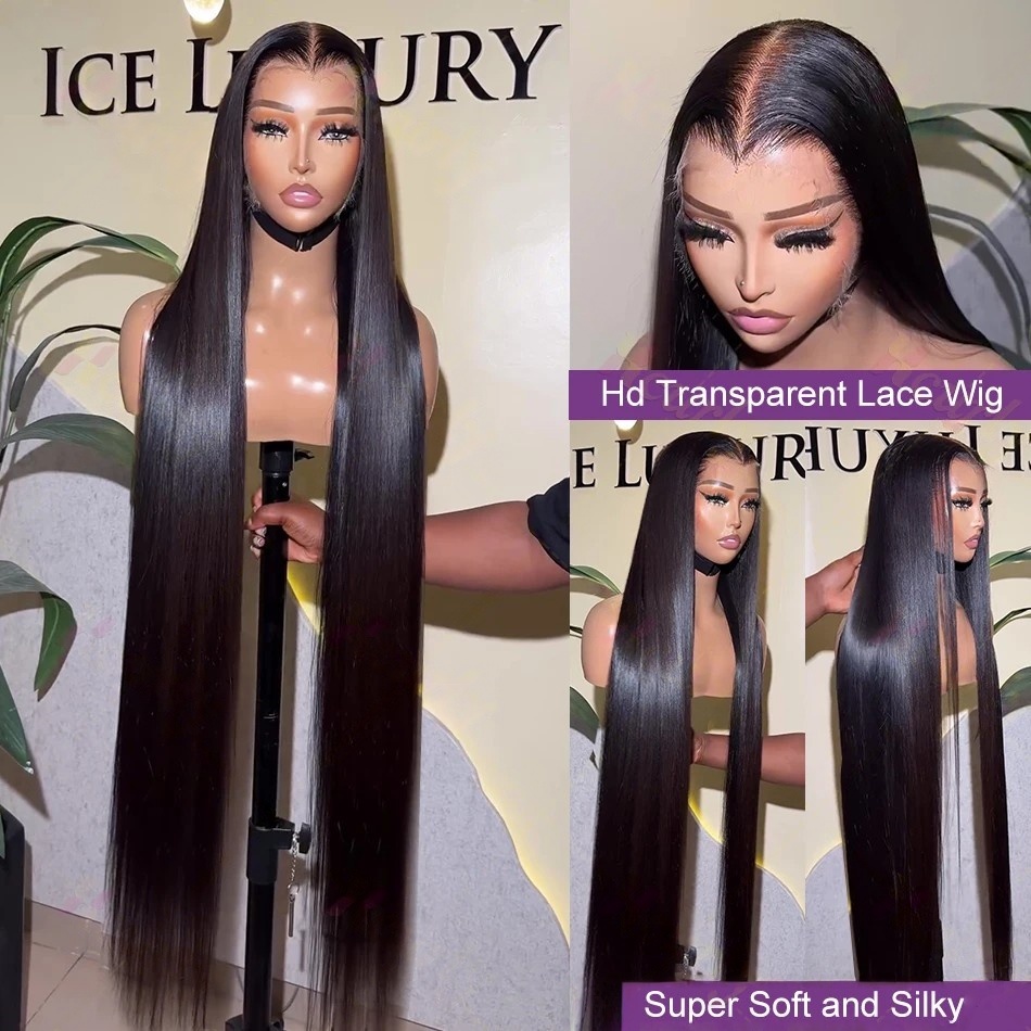 40 Inch Straight Human Hair Wi - Hd Lace Frontal Wig Human Hair Pre Plucked 评论和价格