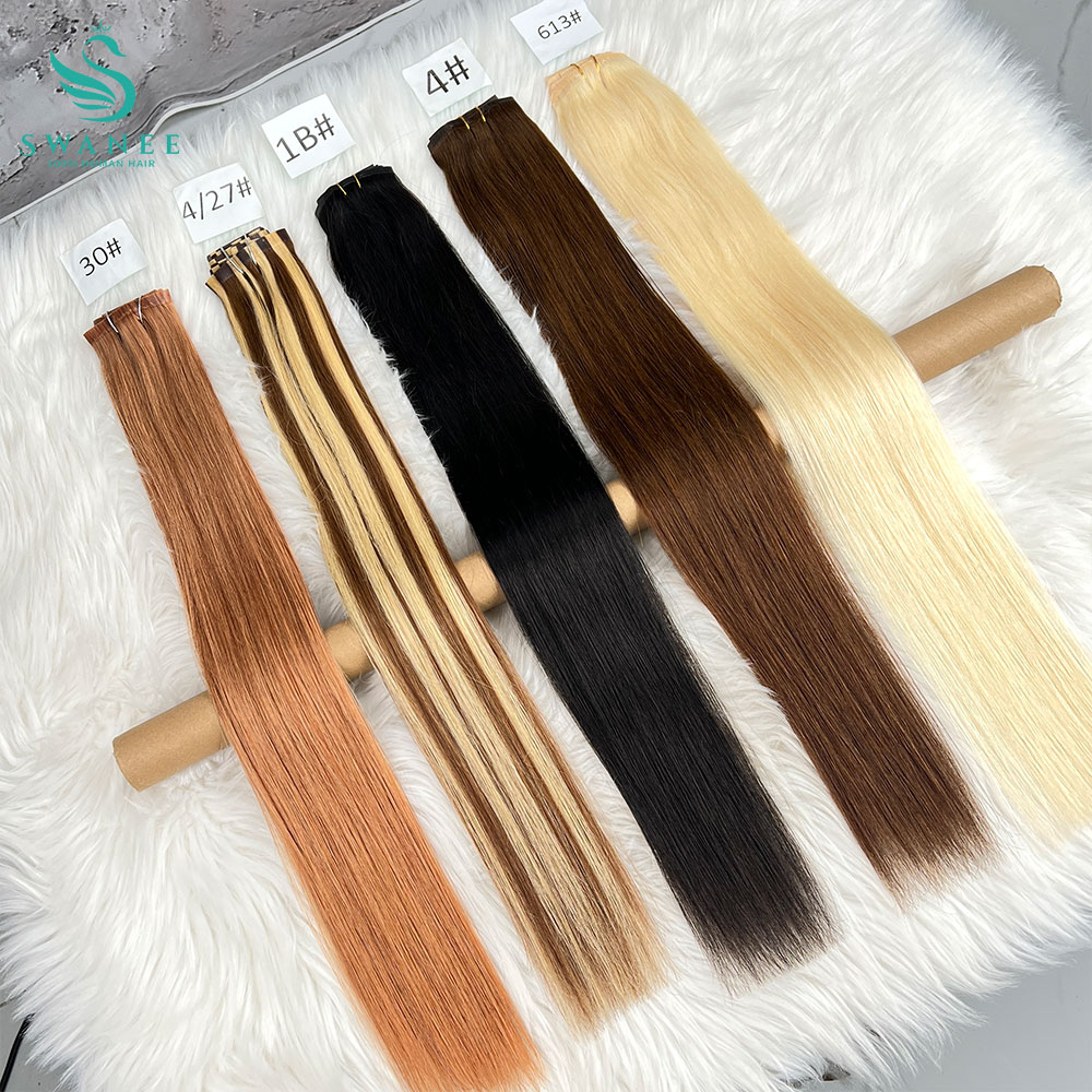 Clip in Hair Extensions Real N - Seamless Clip In Hair Extensions Human Hair 评论和价格