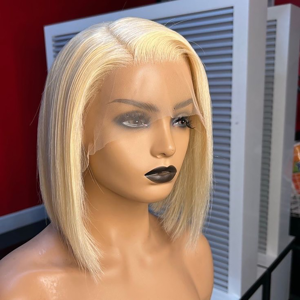 613 Blonde Straight 13x4 Lace  - Pre Parted 13X4 Lace Front Bob Wig 评论和价格