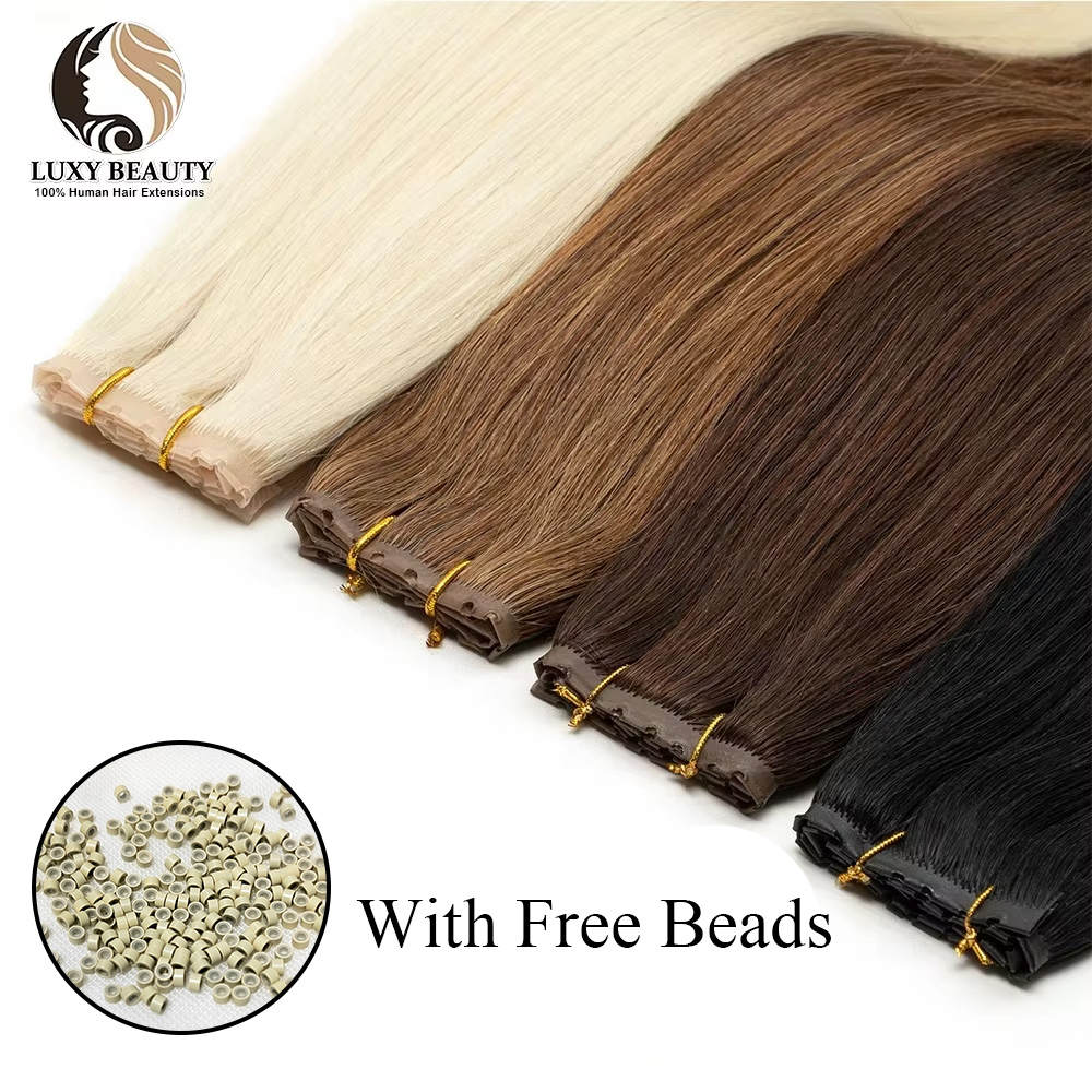 Blonde injected Hole Weft Huma - Invisible Tape In Extensions Real Hair 评论和价格