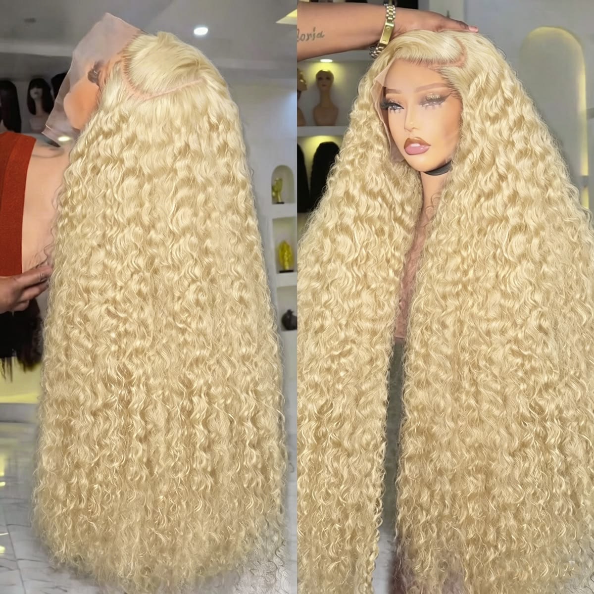 613 Deep Wave Frontal Wig 13x6 - Lace Front Wigs 评论和价格