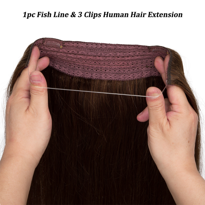 Straight Fishing Line Human Ha - Seamless Clip In Hair Extensions Human Hair 评论和价格