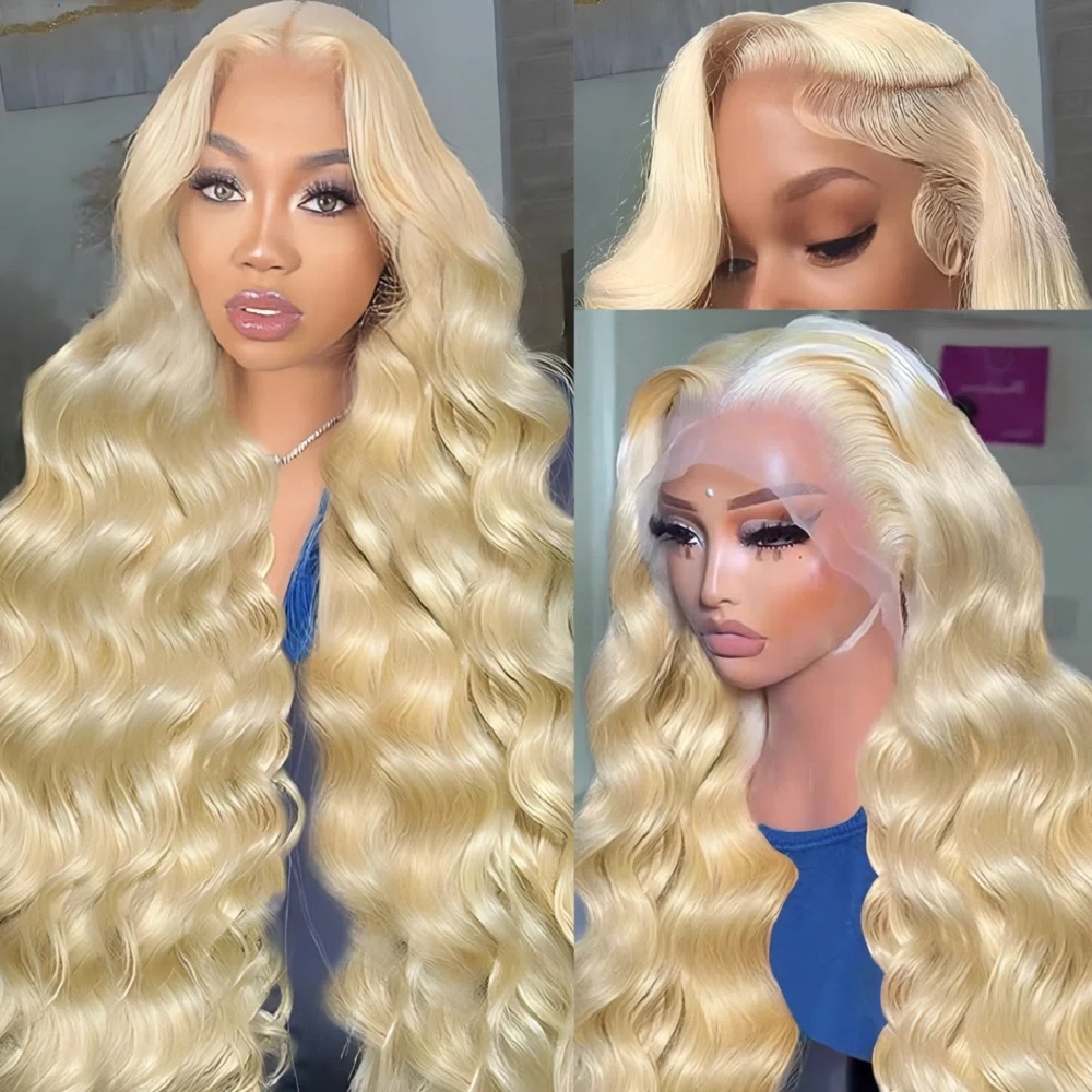 46 Inch HD Blonde 13x4 Lace Fr - 613 Blonde Body Wave Lace Front Wig 评论和价格