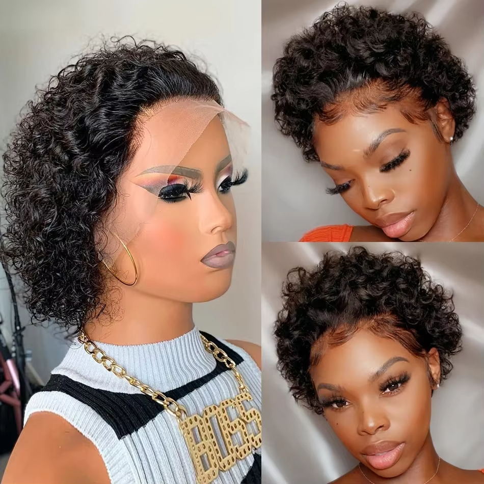 Pixie Cut Wigs 13x4 Pixie Curl - Short Pixie Cut Wig Human Hair Cheap 评论和价格