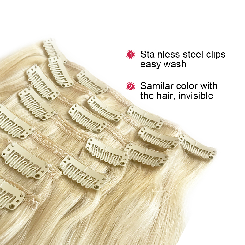 Ali Queen 7Pcs Clip in Hair Ex - Seamless Clip In Hair Extensions Human Hair 评论和价格