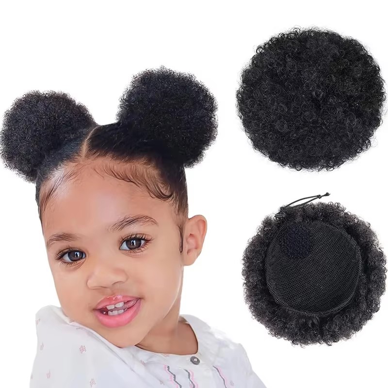 1PC/Pack Kids Hair Puff Natura - Drawstring Afro Curly Puff Ponytail 评论和价格