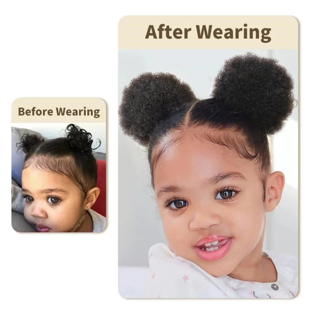 1PC/Pack Kids Hair Puff Natura - Drawstring Afro Curly Puff Ponytail 评论和价格