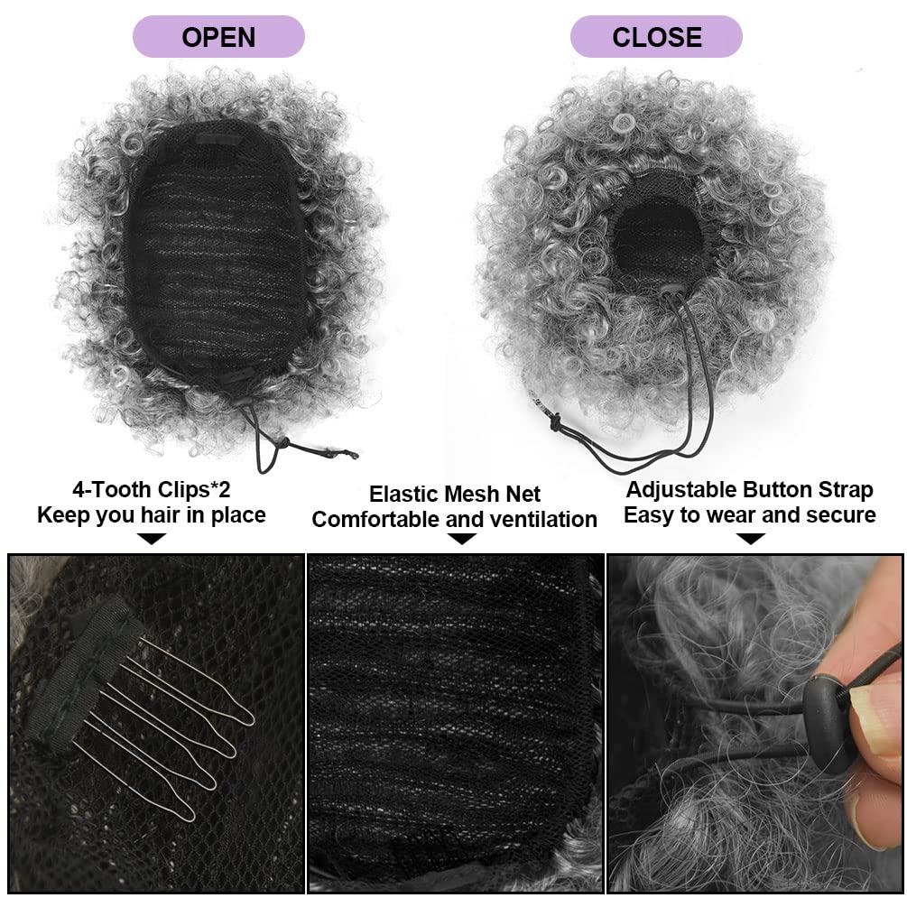 Afro Puff Drawstring Ponytail, - Drawstring Afro Curly Puff Ponytail 评论和价格