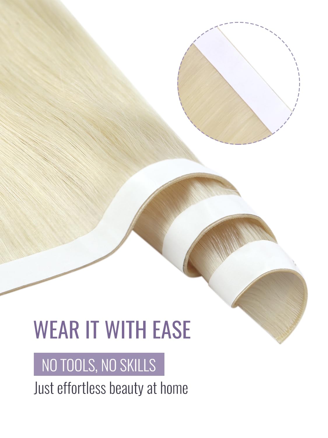 Moresoo Tape in Weft Hair Exte - Invisible Tape In Extensions Real Hair 评论和价格