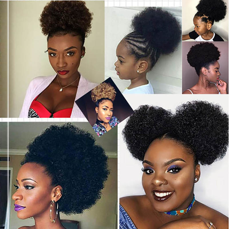 Large Afro Puff Ponytail Exten - Drawstring Afro Curly Puff Ponytail 评论和价格