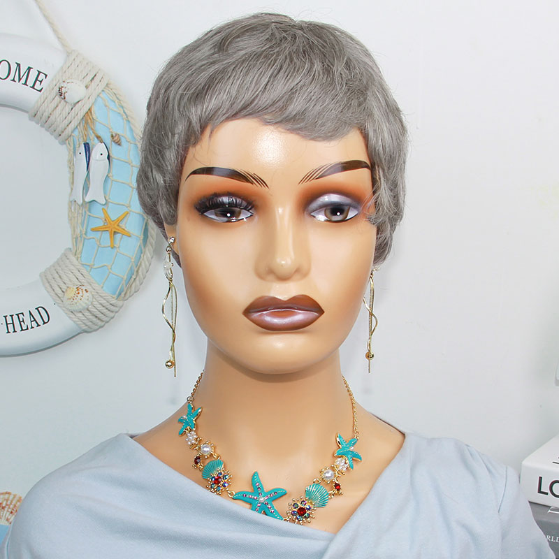 Short Straight Human Hair Wigs - Short Pixie Cut Wig Human Hair Cheap 评论和价格