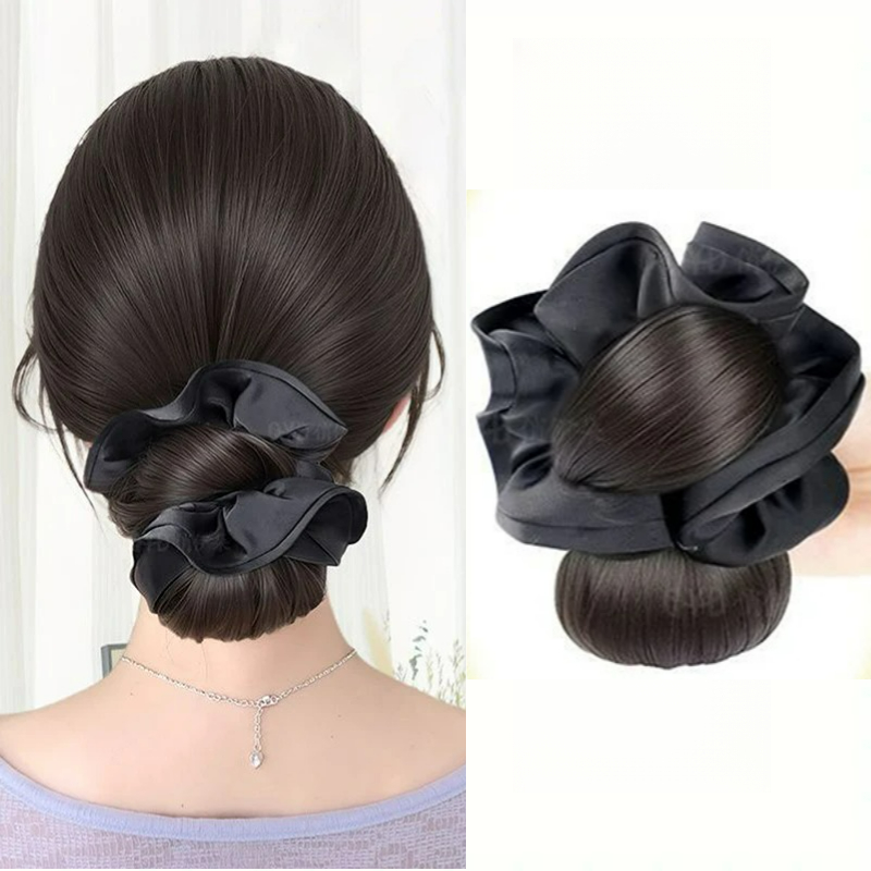 New Synthetic Satin Hair Tie C - Claw Clip Messy Bun Hair Piece 评论和价格