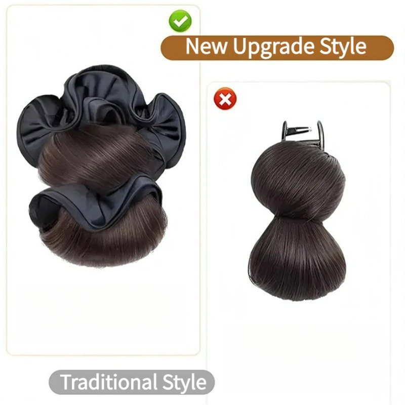 New Synthetic Satin Hair Tie C - Claw Clip Messy Bun Hair Piece 评论和价格