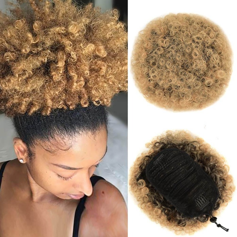 Drawstring Afro Puff Bun | 8 I - Drawstring Afro Curly Puff Ponytail 评论和价格