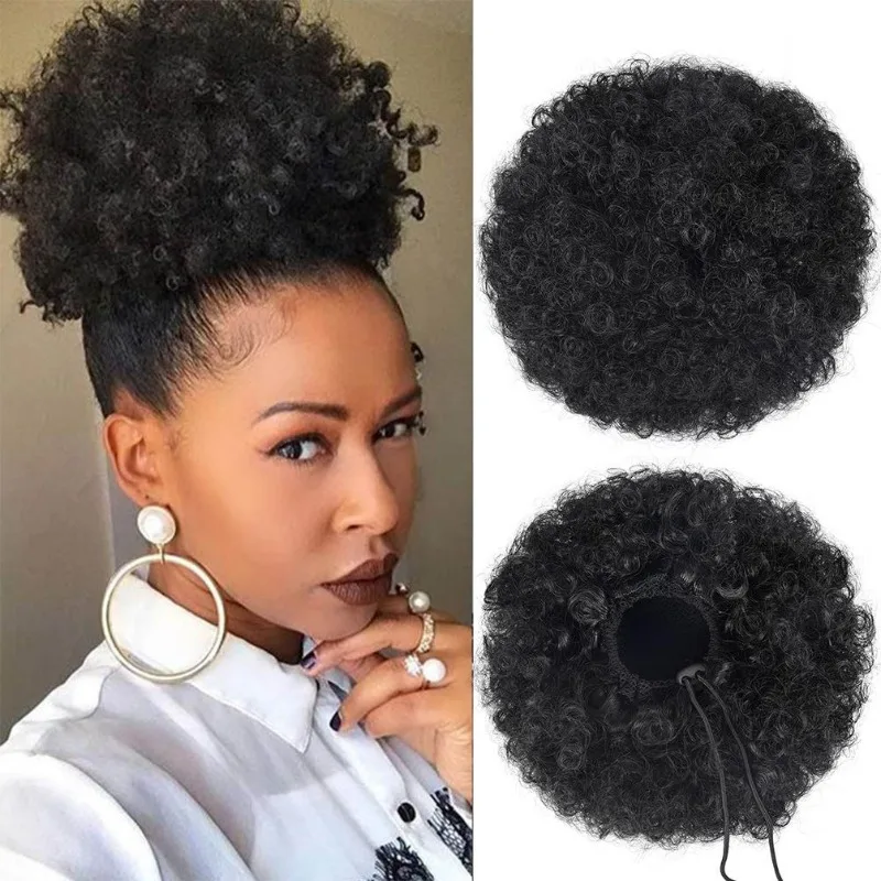 Drawstring Afro Puff Bun | 8 I - Drawstring Afro Curly Puff Ponytail 评论和价格