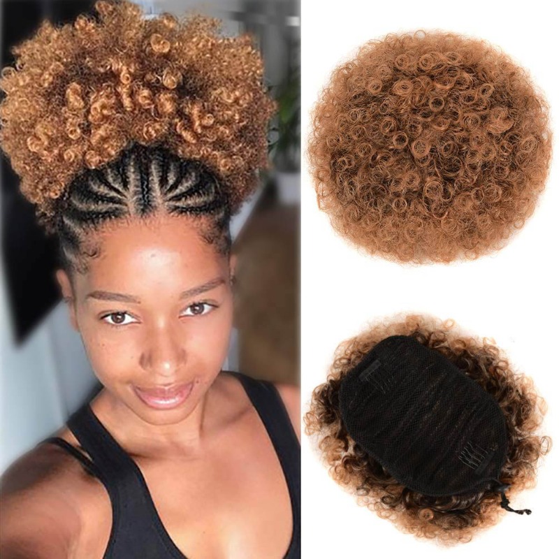 Drawstring Afro Puff Bun | 8 I - Drawstring Afro Curly Puff Ponytail 评论和价格