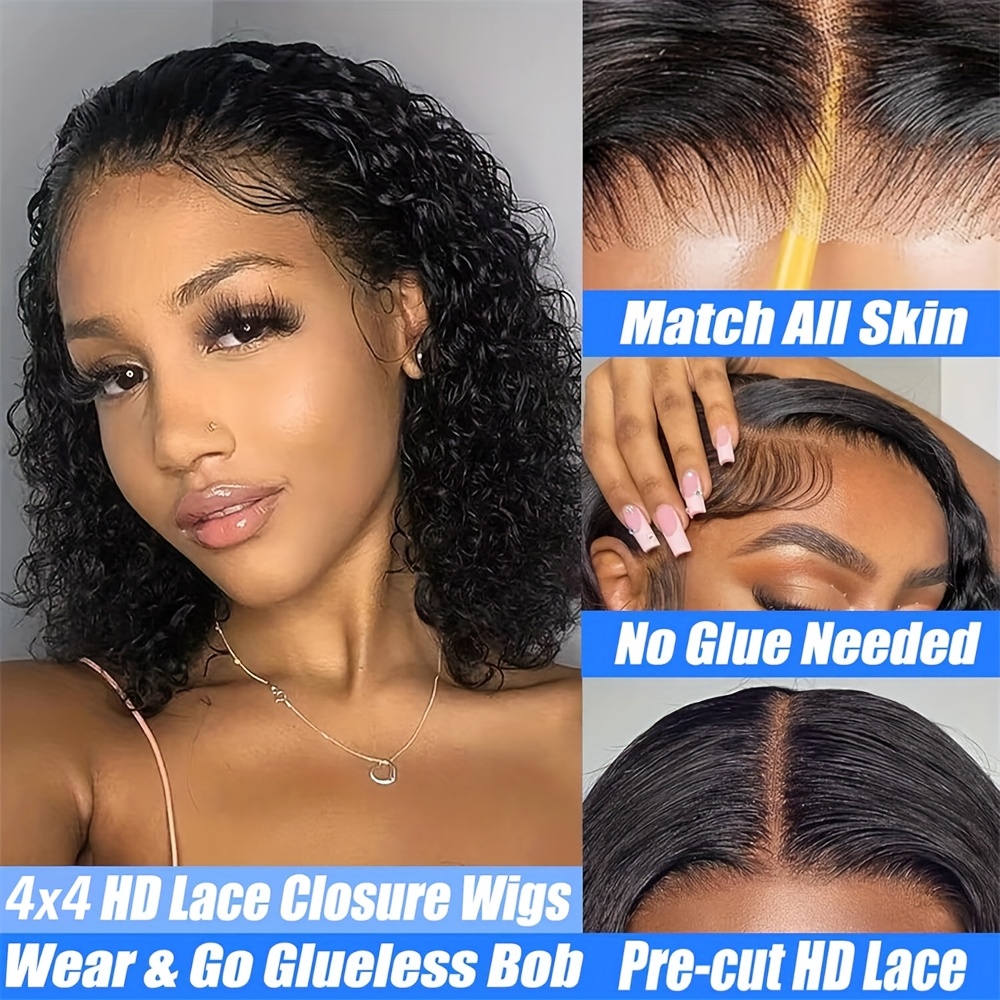 250 Density Water Deep Wave Hu - Pre Parted 13X4 Lace Front Bob Wig 评论和价格