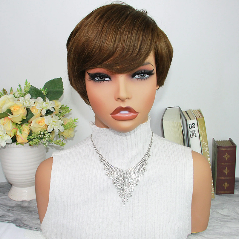 Chocolate Brown Pixie Cut Wigs - Short Pixie Cut Wig Human Hair Cheap 评论和价格