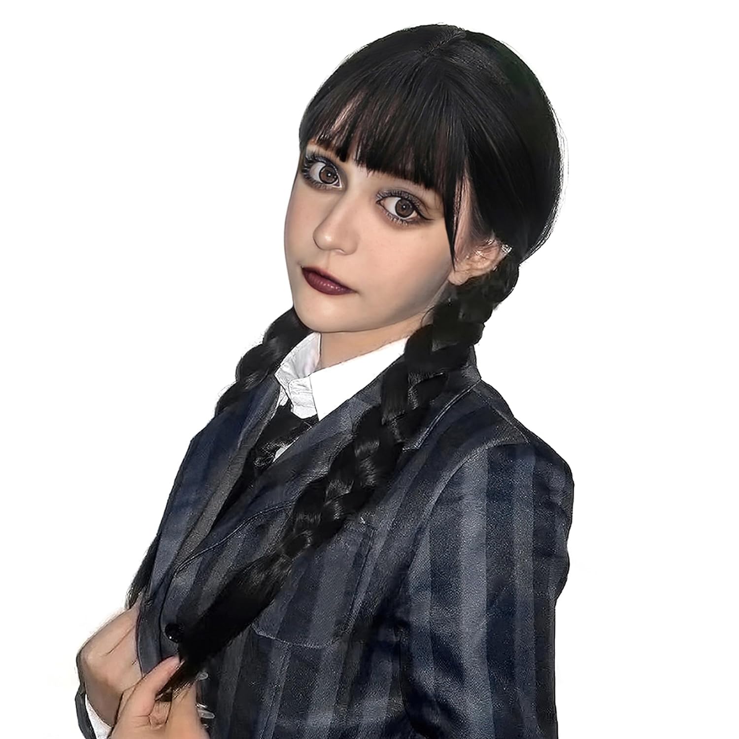 Long Black Braided Wig Widnesd - Synthetic Braided Wigs For Black Women 评论和价格
