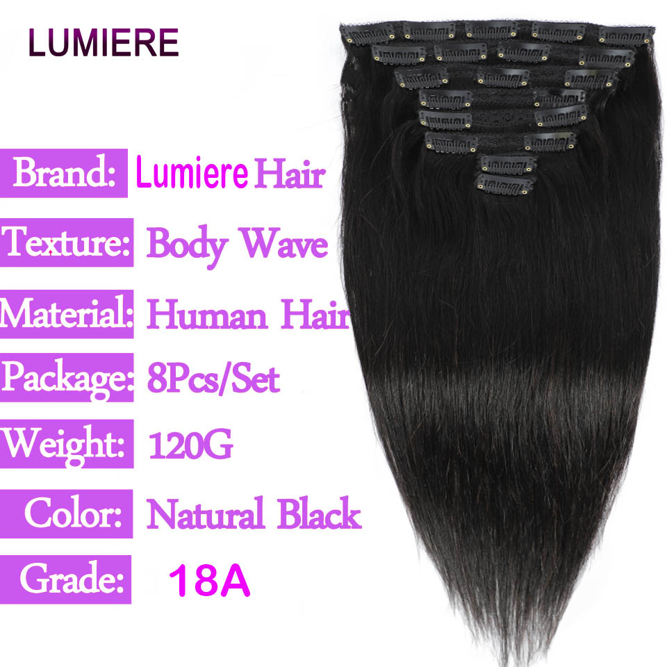 Bone Straight Clip In Hair Ext - Seamless Clip In Hair Extensions Human Hair 评论和价格