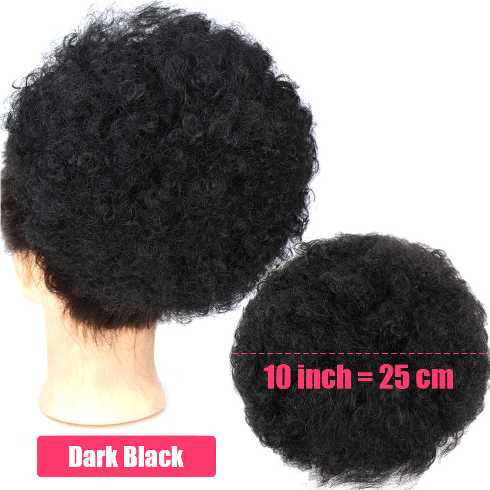 Synthetic 10Inch Big Afro Puff - Drawstring Afro Curly Puff Ponytail 评论和价格