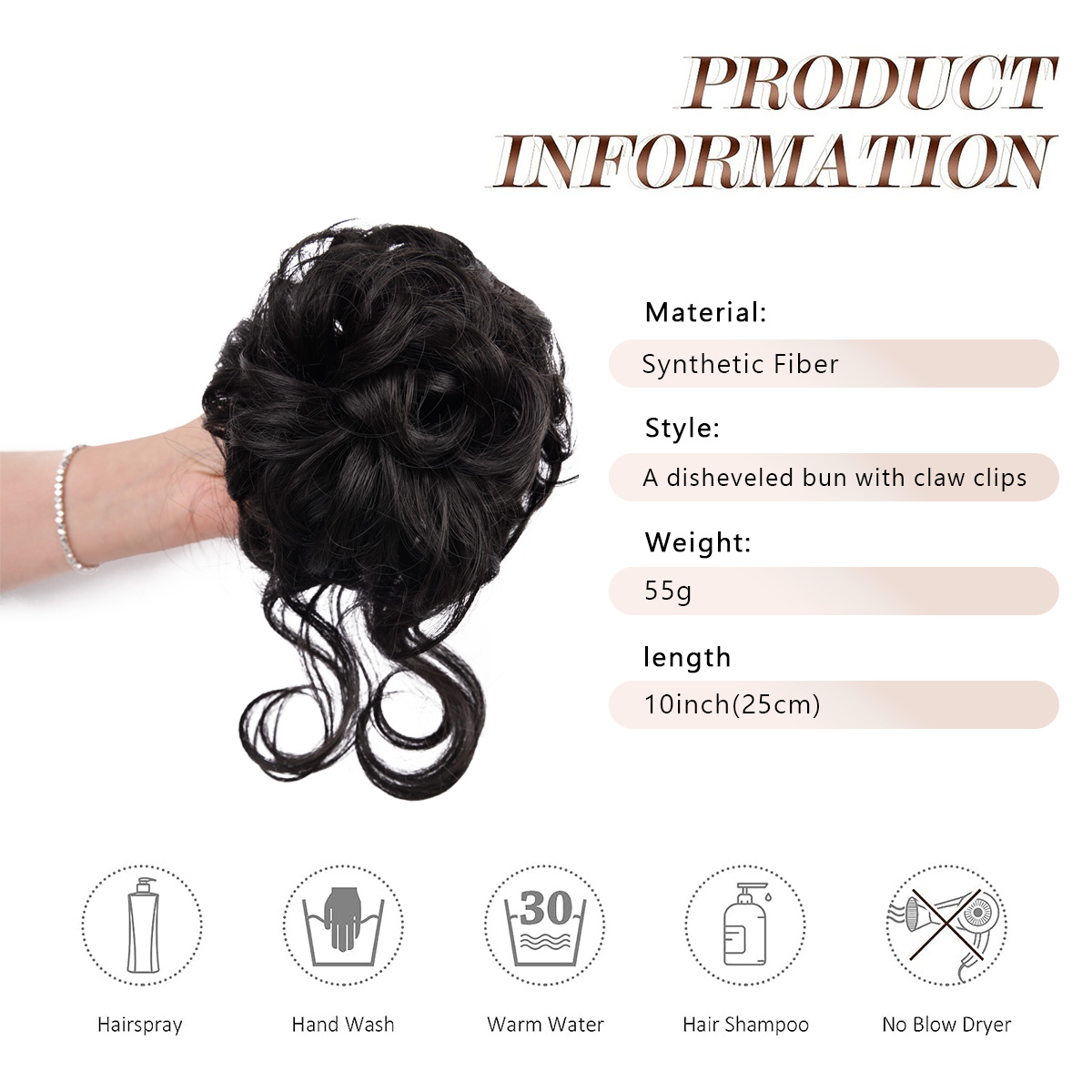 Messy Bun Hair Piece Claw Clip - Claw Clip Messy Bun Hair Piece 评论和价格